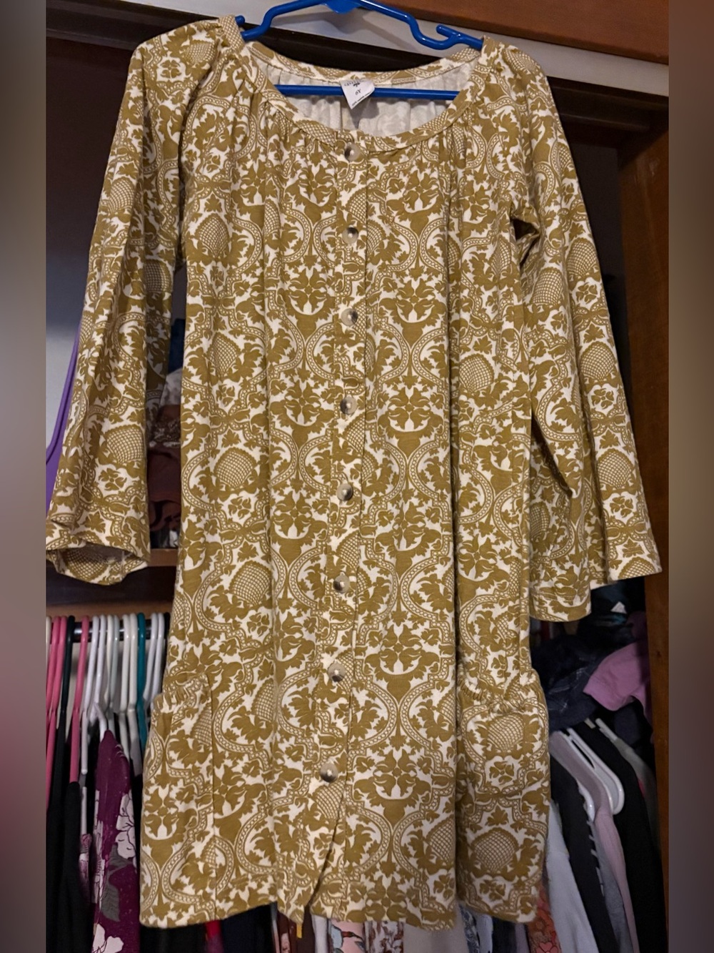 Kate Quinn girls size 6 year fennel folk pocket dress